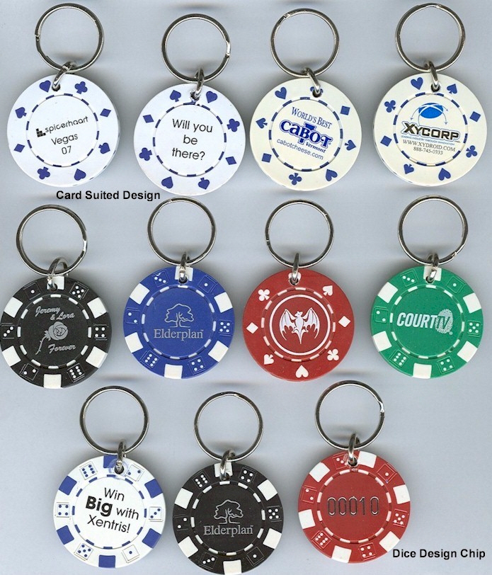 Personalized Clay Poker Chip Key Rings